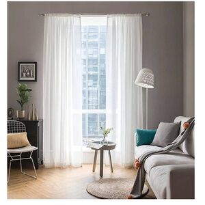 MIULEE Sheer White Curtains
